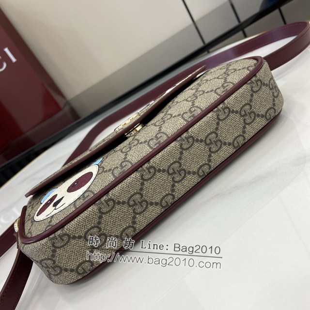 Gucci專櫃古馳最新款飾熊貓細節GG迷你肩背包貓咪斜挎包 jh2019型號：818764